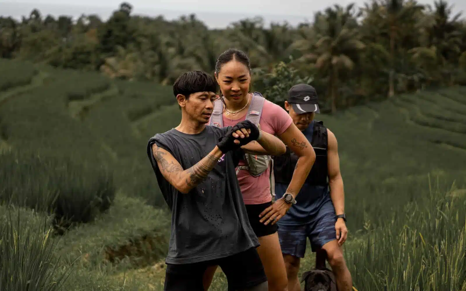Bali rice terrace trail runners