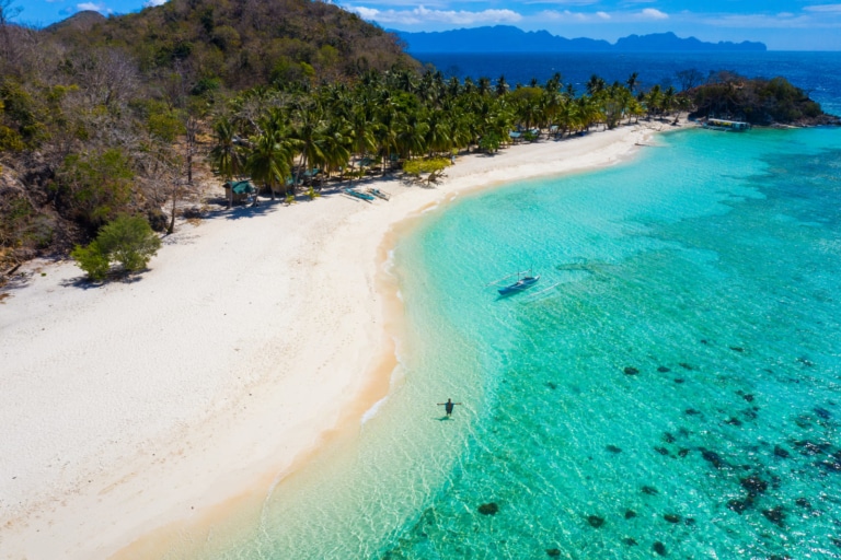 coron-island-hopping-white-sand-beach-aerial